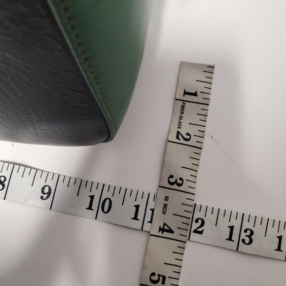 AuGre France Crossbody Bag Green & Black Leather Top Handle 2 Section Satchel - Picture 10 of 14